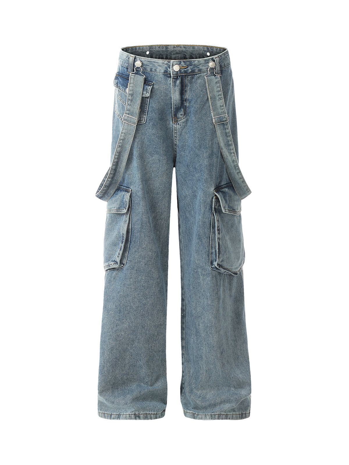 retro detachable strap - Premium Denim Jeans, Casual Streetwear Style, High-Quality Fabric