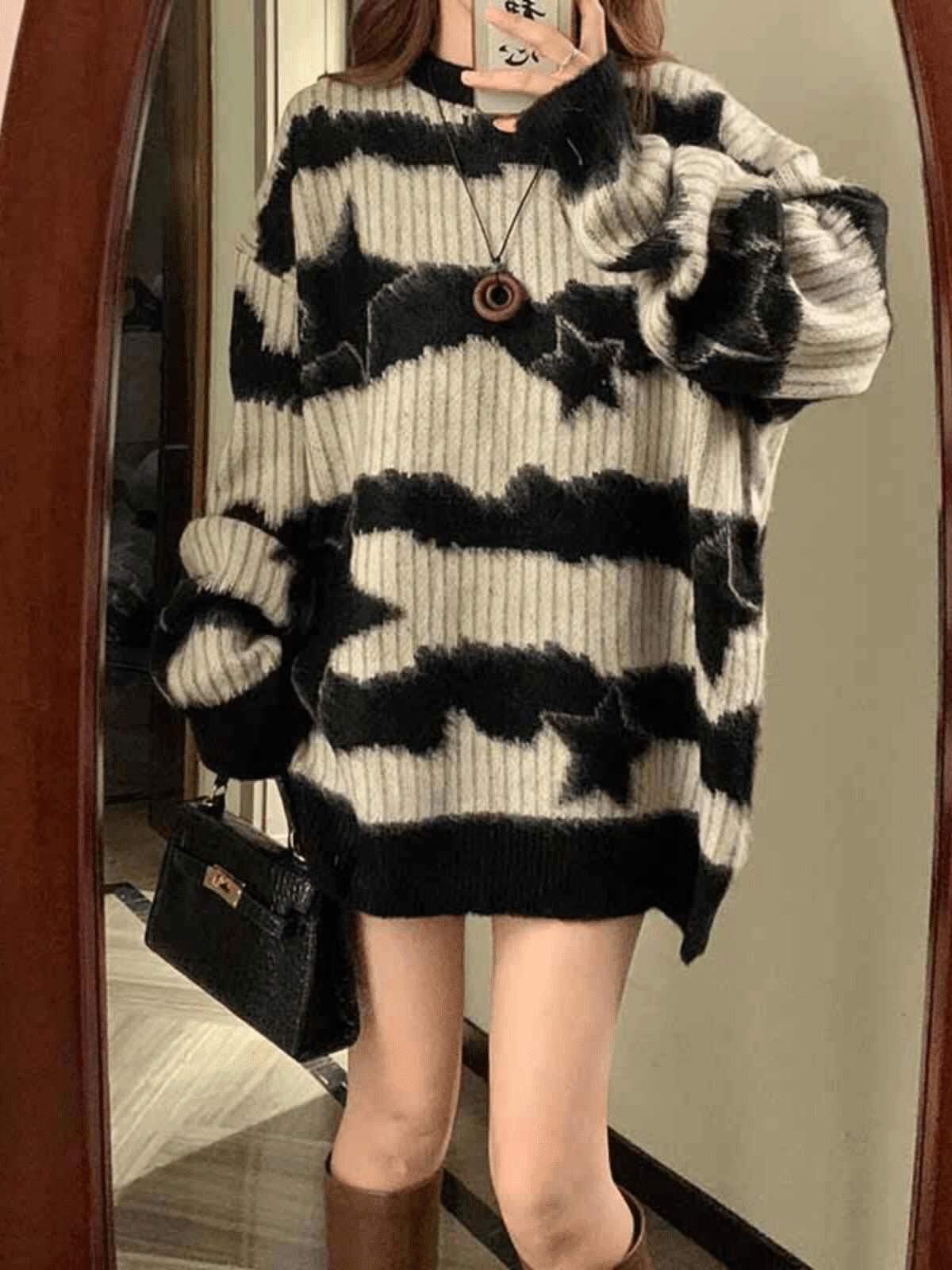 CozyStripe Mohair Dress - Octagon